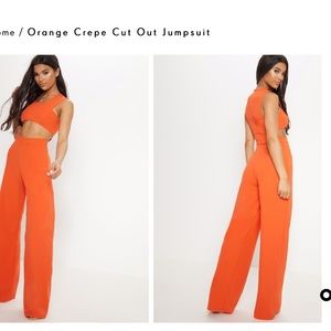 Orange cut out jumpsuit